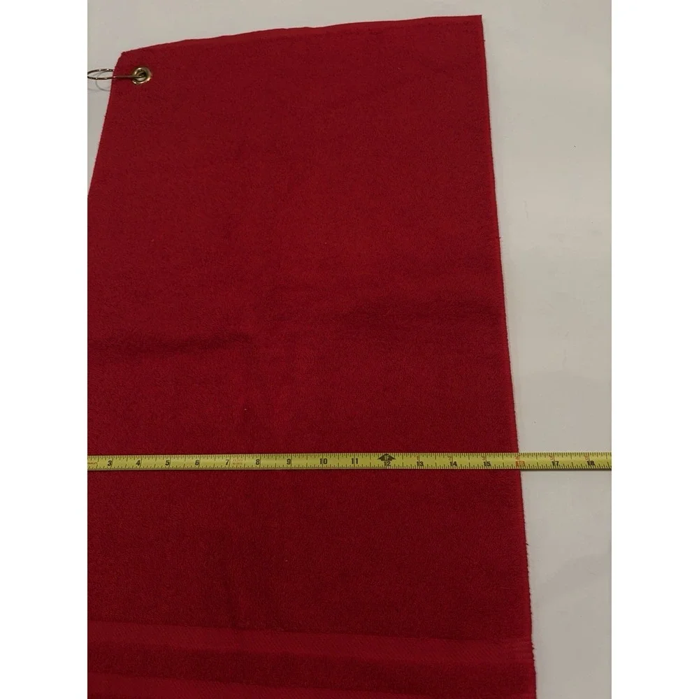Ralph Lauren Polo Scarlet‎ Cotton Golf Towel Brass Grommet 16x29 Red, Pony
